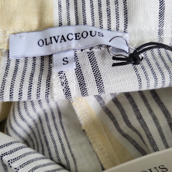 NWT Olivaceous Rayon Linen Striped Pants Size S - Picture 6 of 8